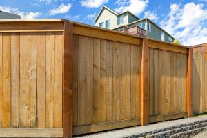 Wood Privacy Fence built in Chapel Hill, North Carolina surrounding a home.